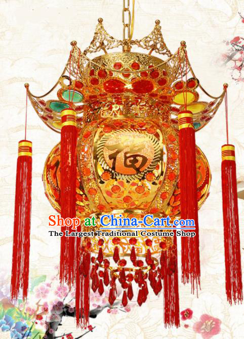 Chinese Traditional New Year Iron Palace Lantern Handmade Hanging Lantern Asian Ceiling Lanterns Ancient Lamp