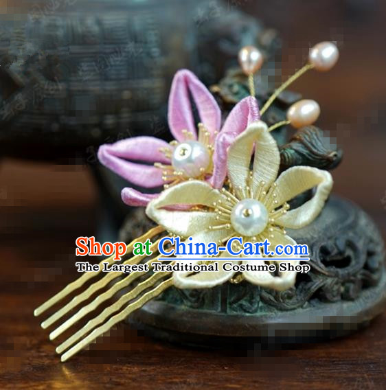 Traditional Chinese Handmade Court Plum Hairpins Hair Accessories Ancient Queen Hanfu Hair Comb for Women