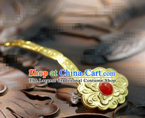 Traditional Chinese Handmade Court Golden Hairpins Hair Accessories Ancient Queen Hanfu Hair Clip for Women