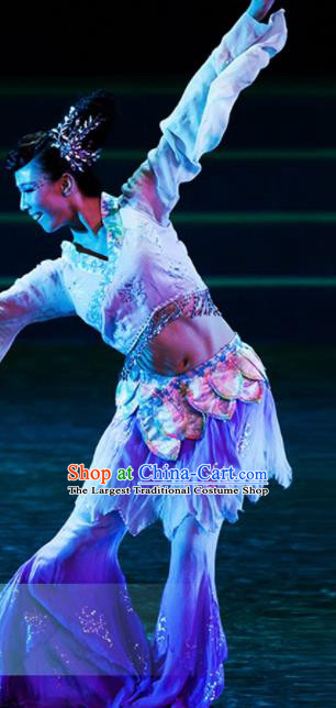 Traditional Chinese Classical Dance Lotus Dance Costumes Umbrella Dance Stage Show Dress for Women