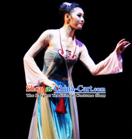Traditional Chinese Classical Dance Competition Costumes Fan Dance Group Dance Stage Show Dress for Women