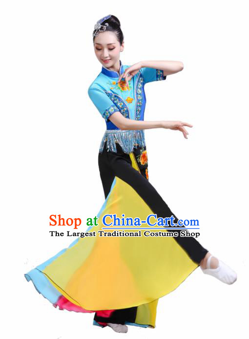 Chinese Traditional Folk Dance Yangko Outfits Drum Dance Classical Dance Costume for Women