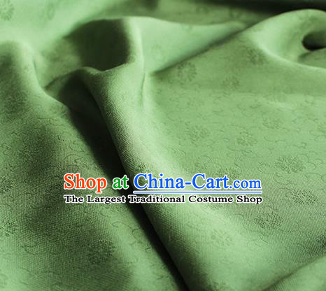 Traditional Chinese Classical Daisy Pattern Design Green Silk Fabric Ancient Hanfu Dress Silk Cloth