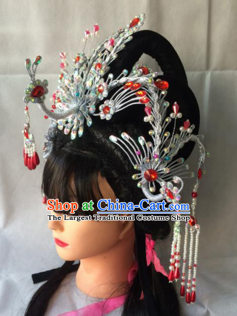 Chinese Beijing Opera Diva Phoenix Coronet Hairpins Traditional Peking Opera Queen Hair Accessories for Women
