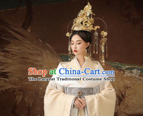 Chinese Ancient Imperial Consort Hanfu Dress Traditional Han Dynasty Court Lady Costumes and Headpiece for Women