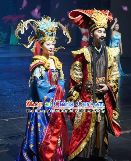 Chinese The Romantic Show of Songcheng Emperor and Empress Stage Show Costumes for Women for Men