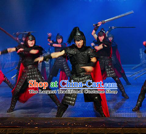 Chinese The Romantic Show of Songcheng Military General Stage Performance Dance Armor Costume for Men