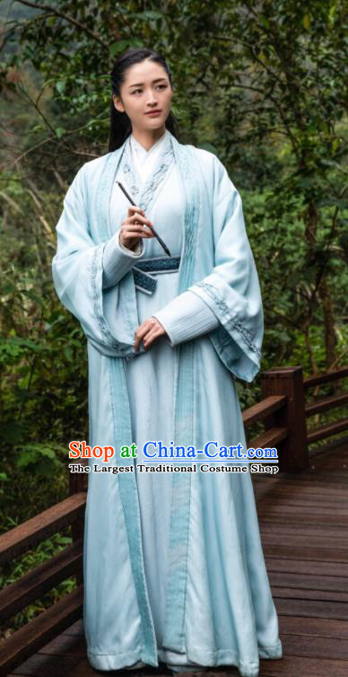 Ancient Chinese Drama Taoist Nun Yu Lian Dress Ever Night Traditional Tang Dynasty Female Swordsman Costumes for Women