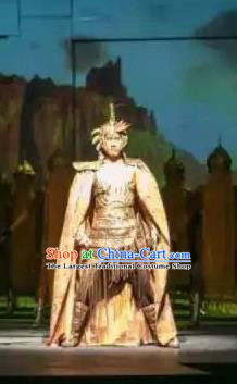 Chinese Shapotou Celebration Han Dynasty General Armor Stage Performance Dance Costume for Men