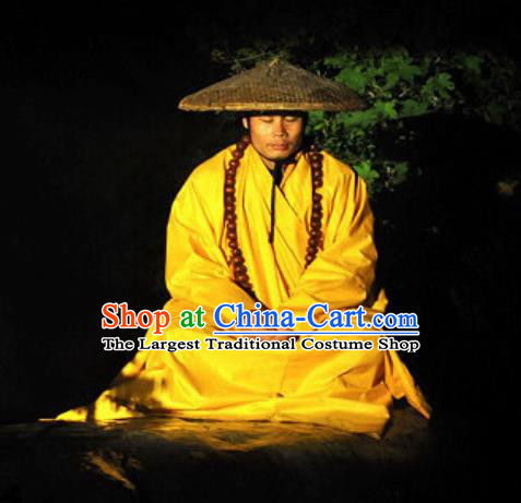 Chinese Shaolin Zen Music Ritual Monk Stage Performance Costume for Men