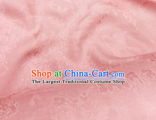 Traditional Chinese Classical Plum Blossom Pattern Pink Silk Fabric Ancient Hanfu Dress Brocade Cloth