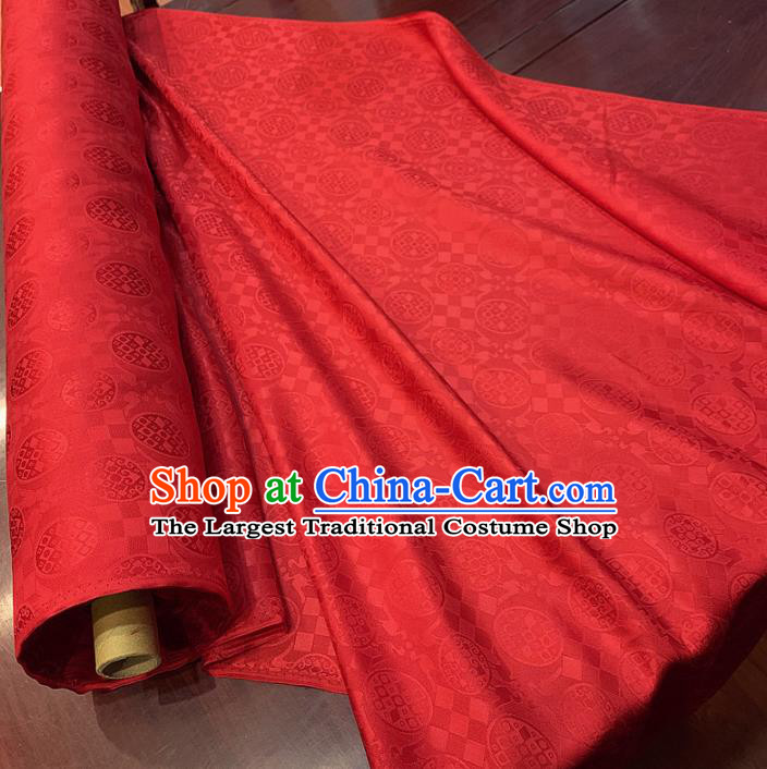 Chinese Classical Round Pattern Purplish Red Silk Fabric Traditional Ancient Hanfu Dress Brocade Cloth