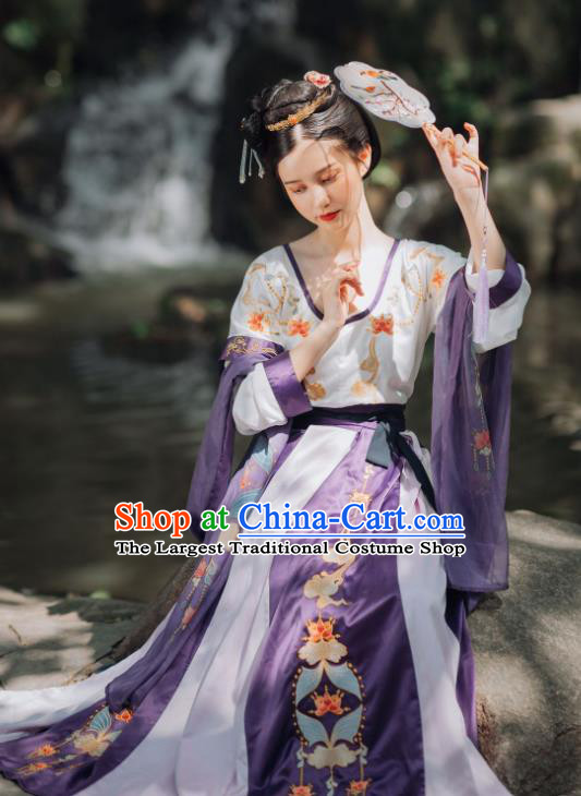 Traditional Chinese Tang Dynasty Court Lady Replica Costumes Ancient Royal Princess Hanfu Dress for Women