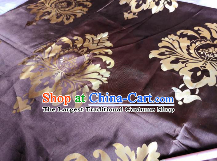 Chinese Classical Pattern Deep Purple Silk Fabric Traditional Ancient Hanfu Dress Brocade Cloth