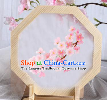 Chinese Traditional Suzhou Embroidery Sakura Decoration Embroidered Craft