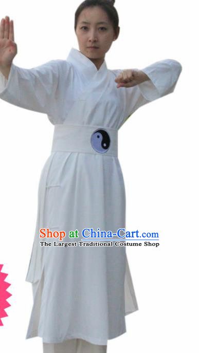 Chinese Traditional Martial Arts White Outfits Kung Fu Taoist Priest Tai Chi Costume for Women