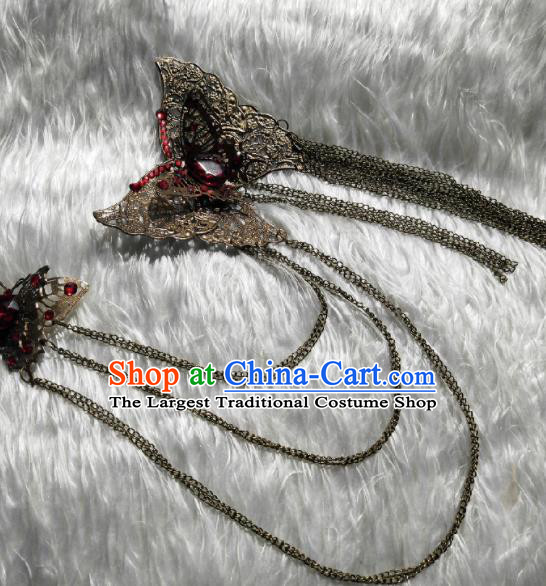 Traditional Chinese Cosplay Female Swordsman Butterfly Hair Claw Hairpins Ancient Princess Hanfu Hair Accessories for Women
