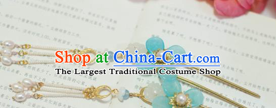 Traditional Chinese Classical Pearls Tassel Hairpins Ancient Princess Hanfu Hair Accessories for Women