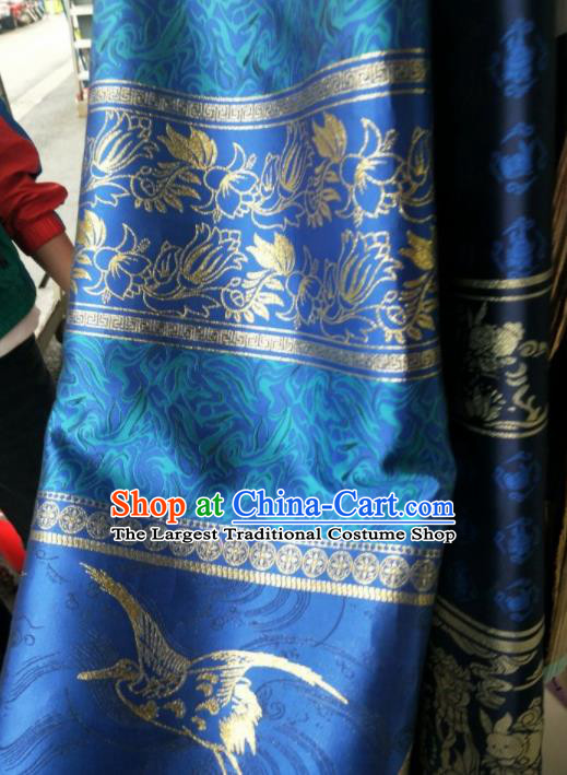 Traditional Chinese Hanfu Royalblue Brocade Fabric Classical Material