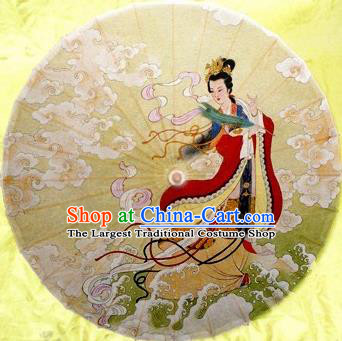 Chinese Handmade Printing Ancient Goddess of Moon Oil Paper Umbrella Traditional Decoration Umbrellas