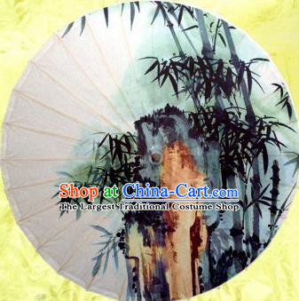 Chinese Handmade Printing Bamboo Stone Oil Paper Umbrella Traditional Decoration Umbrellas