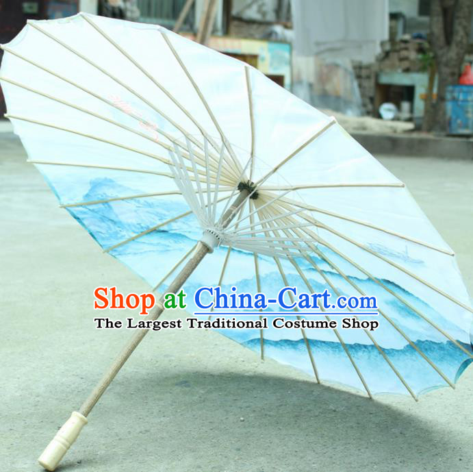 Handmade Chinese Classical Dance Printing Landscape Paper Umbrella Traditional Cosplay Decoration Umbrellas