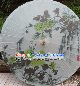 Chinese Classical Dance Handmade Ink Painting Chrysanthemum Paper Umbrella Traditional Decoration Umbrellas