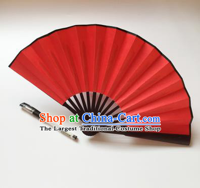 Chinese Handmade Red Silk Fans Accordion Fan Traditional Decoration Folding Fan