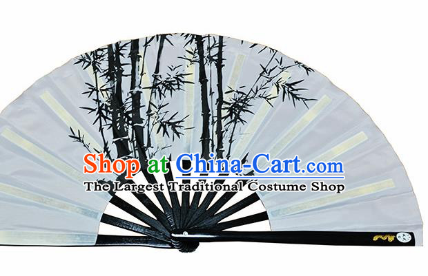Chinese Handmade Printing Bamboo White Kung Fu Fans Accordion Fan Traditional Decoration Folding Fan