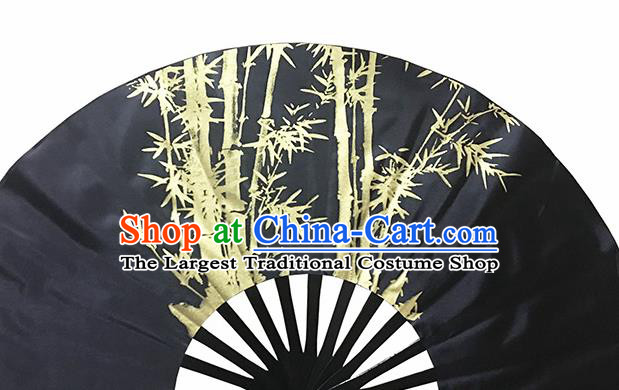 Chinese Handmade Printing Bamboo Black Kung Fu Fans Accordion Fan Traditional Decoration Folding Fan