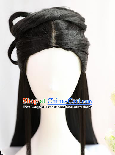 Traditional Chinese Cosplay Song Dynasty Nobility Lady Wedding Wigs Sheath Ancient Princess Chignon for Women