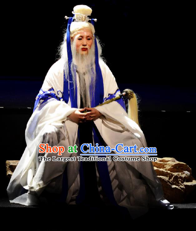 Goddess of the Moon Chinese Peking Opera Lord Lao Zi Clothing Stage Performance Dance Costume and Headpiece for Men