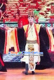 Ganzhou Musical Dance Chinese Ancient Minister Clothing Stage Performance Dance Costume and Headpiece for Men