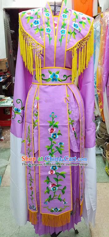 Chinese Traditional Beijing Opera Young Lady Costume Peking Opera Diva Lilac Dress for Adults