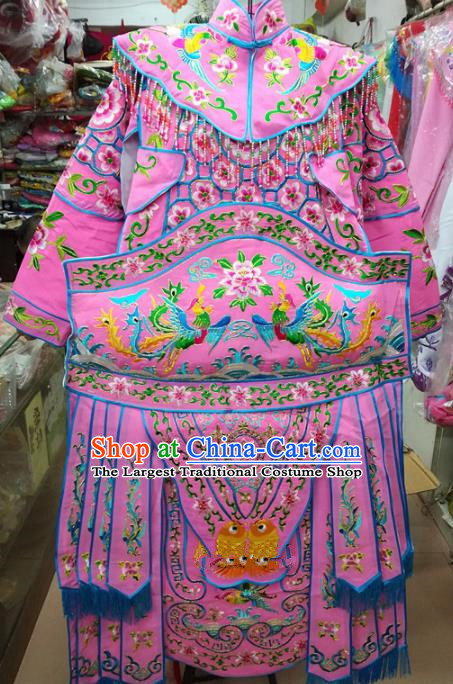 Chinese Traditional Beijing Opera Female General Pink Clothing Peking Opera Actress Costume for Adults