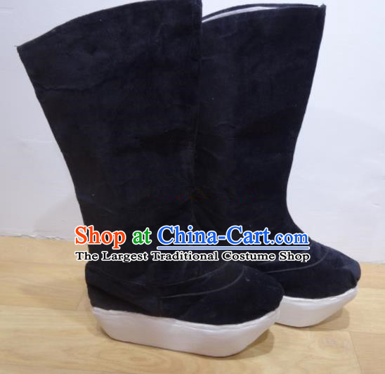 Chinese Traditional Beijing Opera Takefu Black Boots Warrior Shoes for Adults