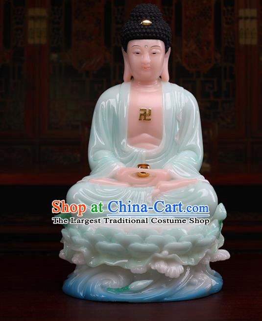 Chinese Traditional Religious Supplies Feng Shui Buddha Green Cloth Statue Buddhism Decoration