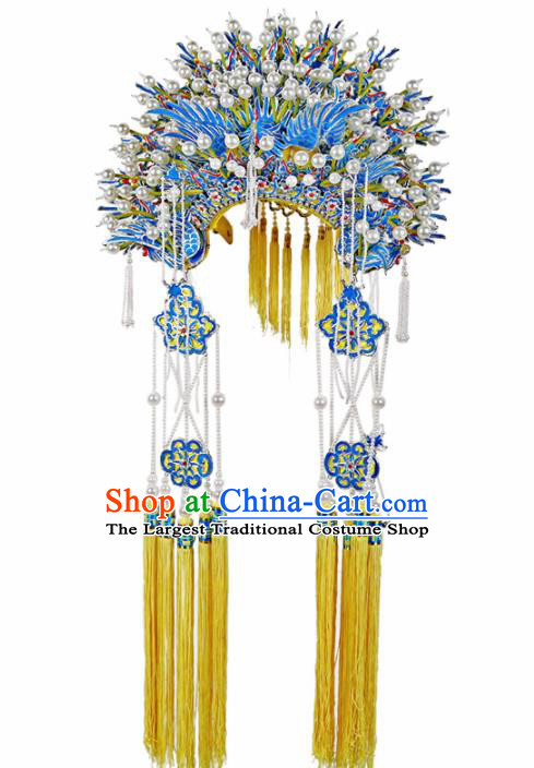 Asian Chinese Beijing Opera Headwear Traditional Peking Opera Imperial Concubine Phoenix Coronet