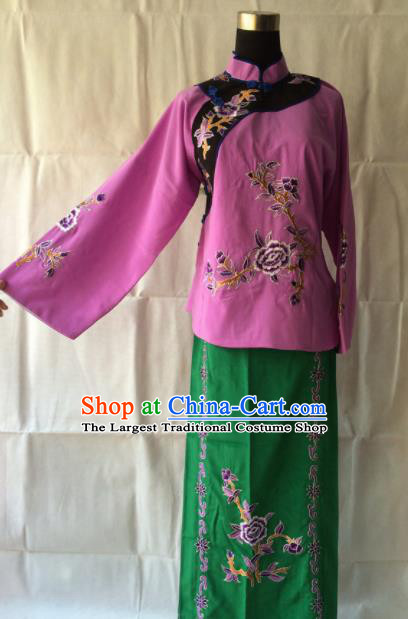 Traditional Chinese Beijing Opera Young Lady Costume Ancient Village Girl Dress for Women