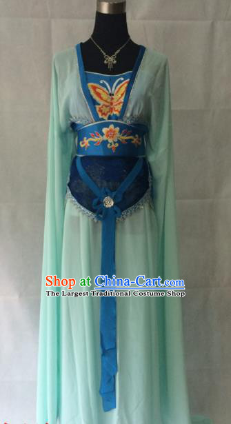 Traditional Chinese Beijing Opera Princess Costume Ancient Peri Blue Dress for Women