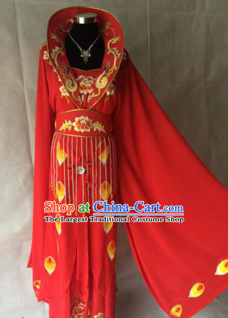 Traditional Chinese Beijing Opera Imperial Concubine Costume Ancient Peri Red Dress for Women