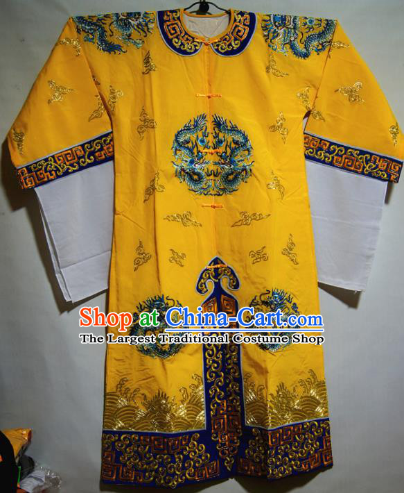 Traditional Chinese Beijing Opera Takefu Costume Ancient Imperial Bodyguard Yellow Clothing