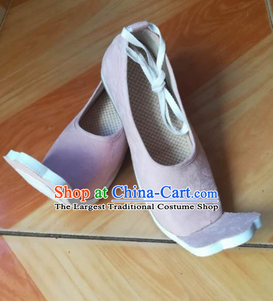Asian Chinese Traditional Shoes Ancient Han Dynasty Pink Shoes Princess Hanfu Shoes for Women