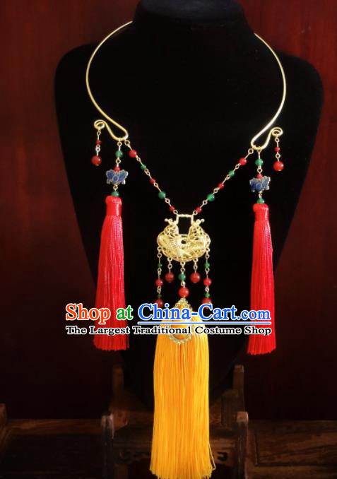 Chinese Ancient Palace Longevity Lock Jewelry Accessories Traditional Classical Hanfu Necklace for Women