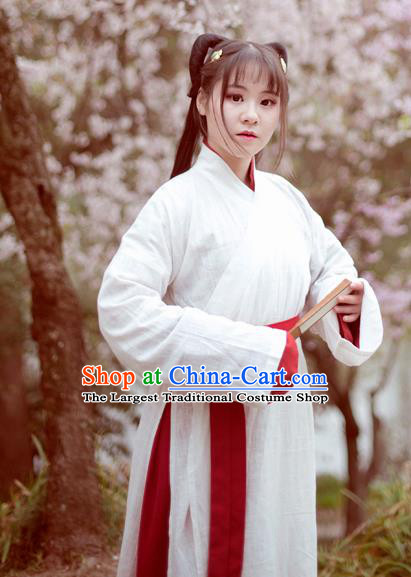 Traditional Chinese Ancient Hanfu Dress Jin Dynasty Swordswoman Historical Costume Complete Set for Women