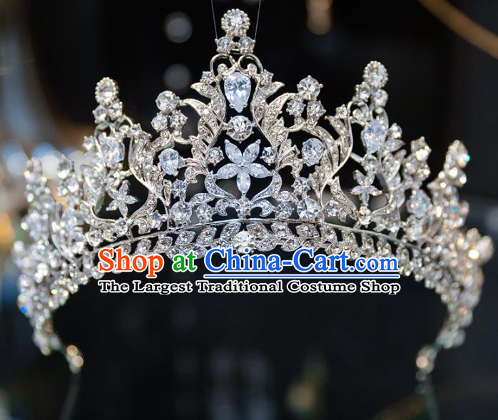 Handmade Baroque Wedding Hair Accessories Princess Zircon Royal Crown for Women