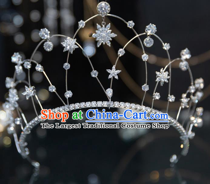 Handmade Wedding Bride Hair Accessories Baroque Zircon Royal Crown for Women
