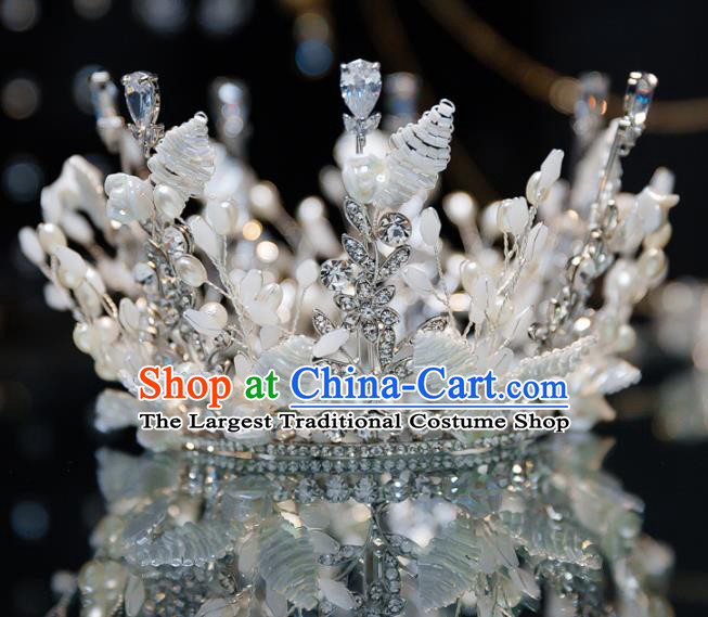 Handmade Wedding Bride Hair Accessories Baroque Crystal Beads Royal Crown for Women