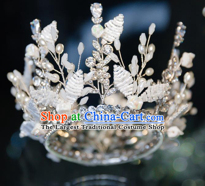 Handmade Wedding Bride Hair Accessories Baroque Crystal Beads Royal Crown for Women