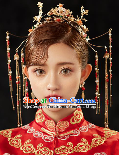 Chinese Ancient Hair Accessories Wedding Hair Clip Hairpins Traditional Phoenix Coronet for Women
